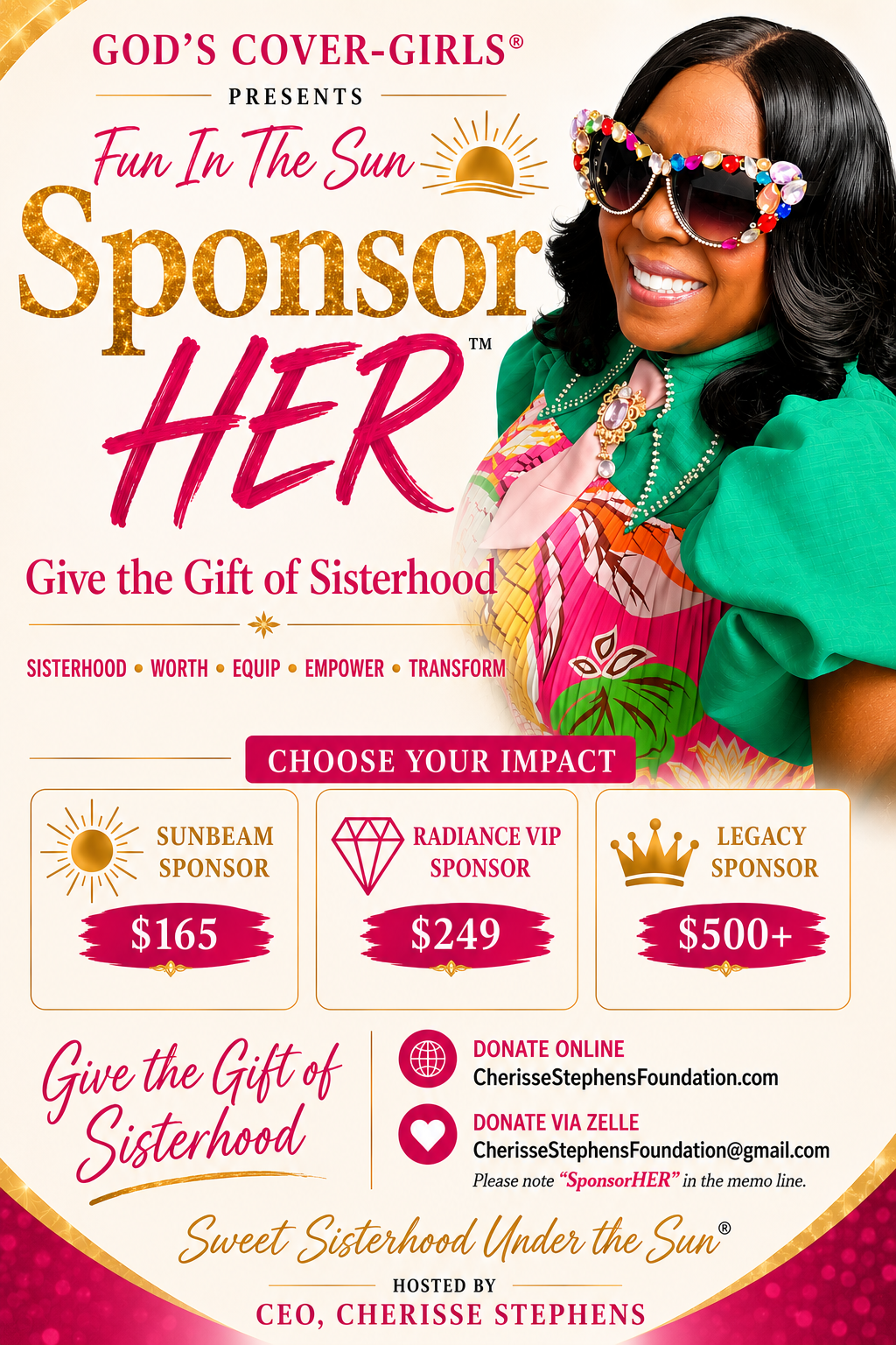 SponsorHER - Fun In The Sun with CEO, Cherisse Stephens - Legacy Sponsor