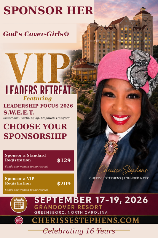 Sponsor Her - God's Cover-Girls VIP Leaders Retreat sponsorship flyer