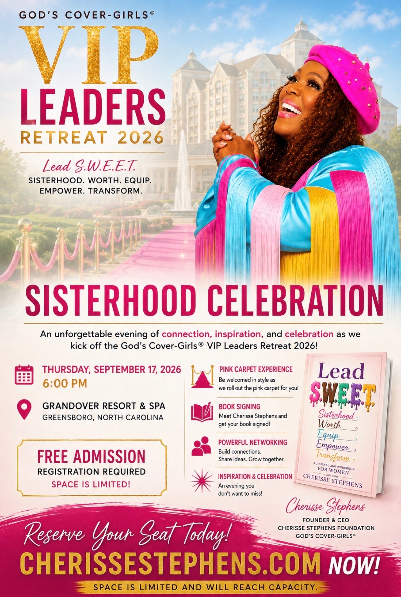 Sisterhood Celebration - free Thursday event, God's Cover-Girls VIP Leaders Retreat